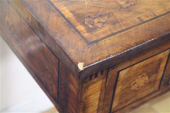 A Dutch walnut and marquetry side table, circa 1785, 109cm